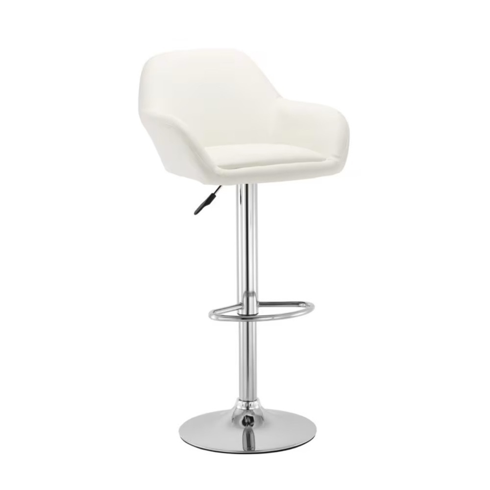 Gas Lift Bar Stool - White & Chrome- Set of 2. New
